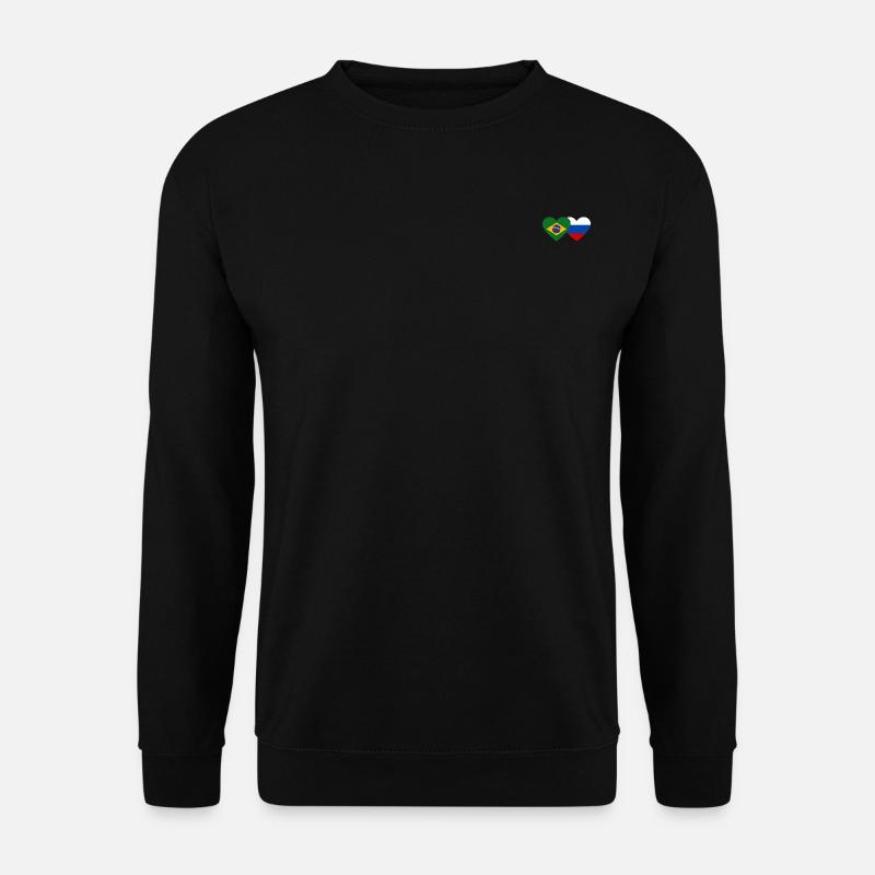 Brésil Russie Flag Coeur - Sweat-shirt Unisexe - noir