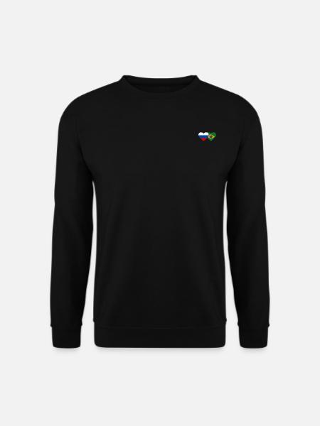 Russland Brasilien Flagge Herz - Unisex Pullover - Schwarz