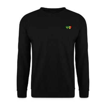 Brasilien Andorra Flagge Herz - Unisex Pullover - Schwarz - Vorne - Alina (178cm) & Michal (187cm)