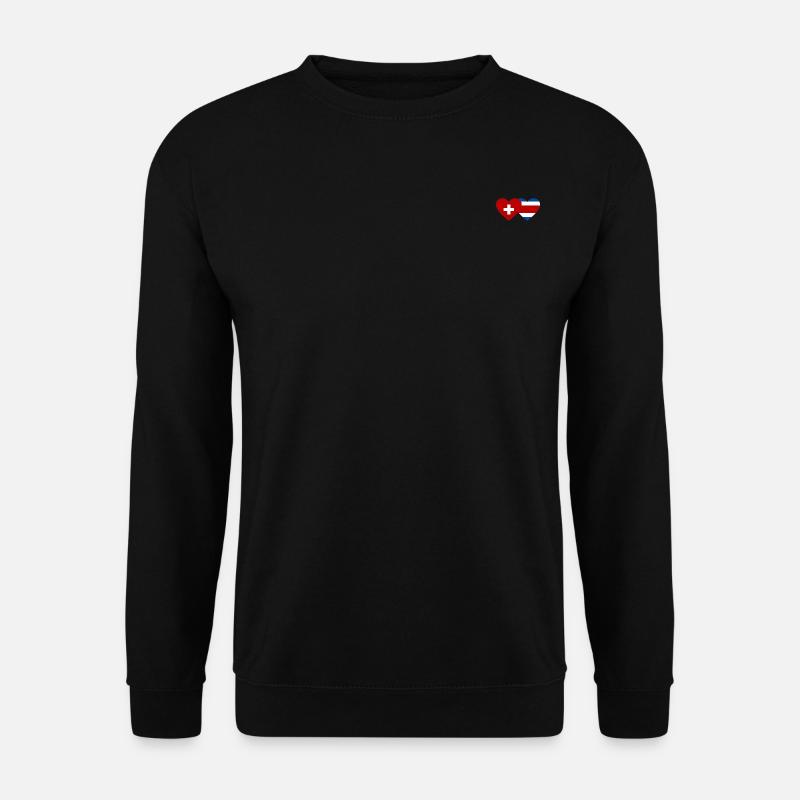 Schweiz Costa Rica Flagge Herz - Unisex Pullover - Schwarz