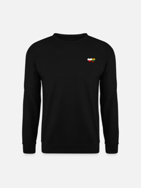 Poland Lithuania Flag Heart - Unisex Sweatshirt - black