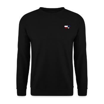 Polen Estland Flagge Herz - Unisex Pullover - Schwarz - Vorne - Alina (178cm) & Michal (187cm)