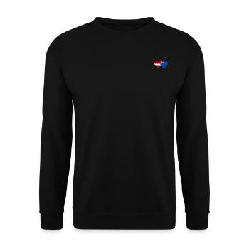 Österreich Neuseeland Flagge Herz - Unisex Pullover - Schwarz - Vorne - Alina (178cm) & Michal (187cm)