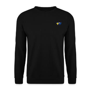 Schweden Neuseeland Flagge Herz - Unisex Pullover - Schwarz - Vorne - Alina (178cm) & Michal (187cm)