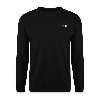 Nouvelle-Zélande France Drapeau Coeur - Sweat-shirt Unisexe - noir - Devant - Alina (178cm) & Michal (187cm)
