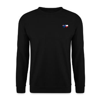 Neuseeland Polen Flagge Herz - Unisex Pullover - Schwarz - Vorne - Alina (178cm) & Michal (187cm)