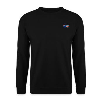 Neuseeland Aserbaidschan Flagge Herz - Unisex Pullover - Schwarz - Vorne - Alina (178cm) & Michal (187cm)