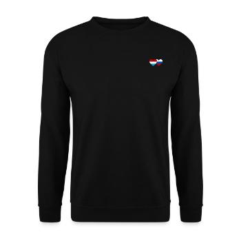 Luxembourg Russia Flag Heart - Unisex Sweatshirt - black - Front - Alina (178cm) & Michal (187cm)