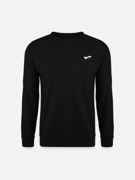 Luxembourg Russia Flag Heart - Unisex Sweatshirt - black