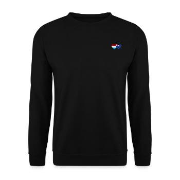 Luxemburg Neuseeland Flagge Herz - Unisex Pullover - Schwarz - Vorne - Alina (178cm) & Michal (187cm)