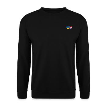 Ukraine Croatia flag heart - Unisex Sweatshirt - black - Front - Alina (178cm) & Michal (187cm)