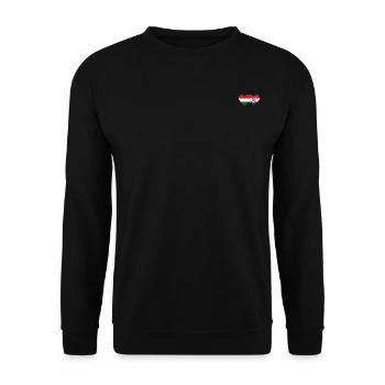 Hungary Croatia Flag Heart - Unisex Sweatshirt - black - Front - Alina (178cm) & Michal (187cm)