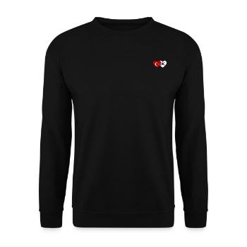 Türkei Südkorea Flagge Herz - Unisex Pullover - Schwarz - Vorne - Alina (178cm) & Michal (187cm)