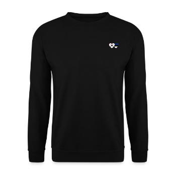 Südkorea Estland Flagge Herz - Unisex Pullover - Schwarz - Vorne - Alina (178cm) & Michal (187cm)