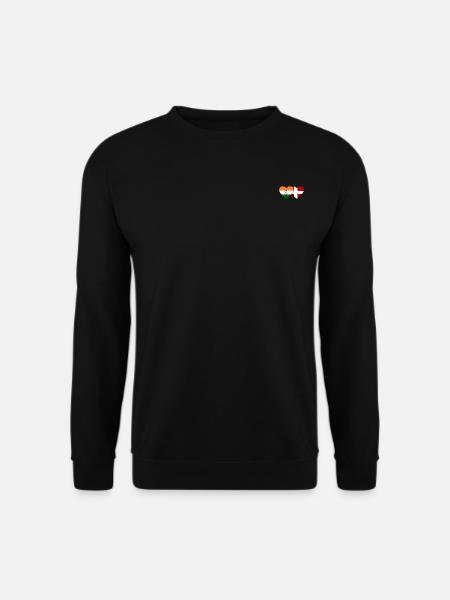 India Denmark Flag Heart - Unisex Sweatshirt - black