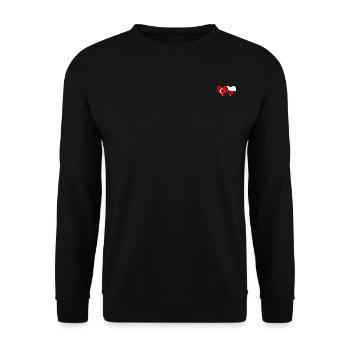 Türkei Tschechien Flagge Herz - Unisex Pullover - Schwarz - Vorne - Alina (178cm) & Michal (187cm)