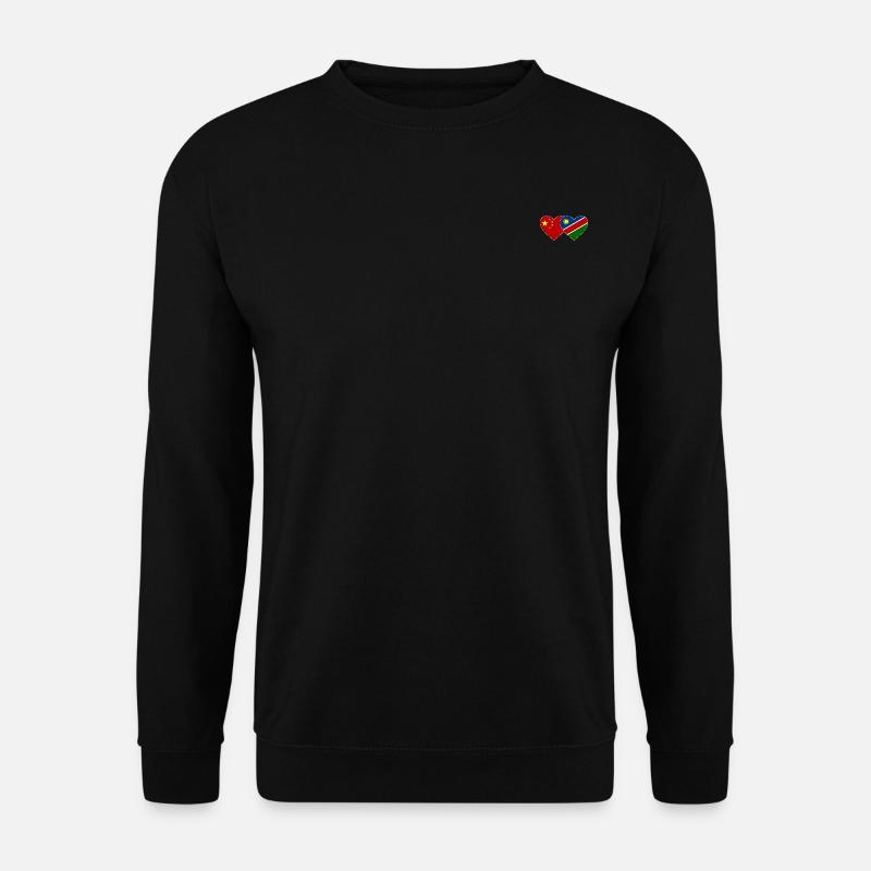 China Namibia Flag Heart - Unisex Sweatshirt - black