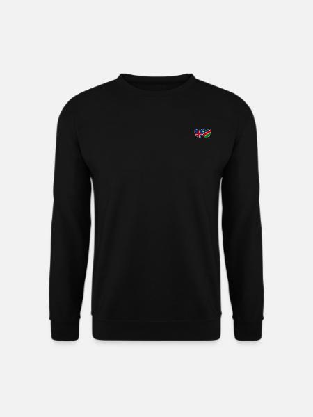 Iceland Namibia Flag Heart - Unisex Sweatshirt - black