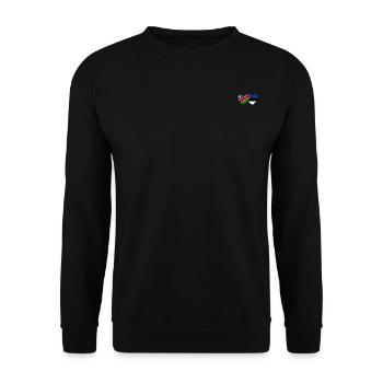 Namibia Estland Flagge Herz - Unisex Pullover - Schwarz - Vorne - Alina (178cm) & Michal (187cm)
