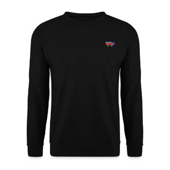 Aserbaidschan Island Flagge Herz - Unisex Pullover - Schwarz - Vorne - Alina (178cm) & Michal (187cm)