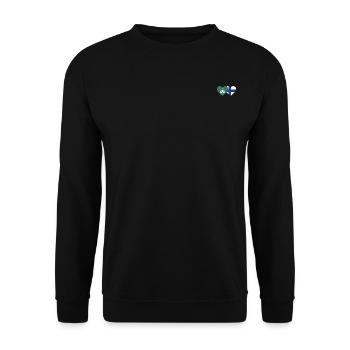 Macau Finnland Flagge Herz - Unisex Pullover - Schwarz - Vorne - Alina (178cm) & Michal (187cm)