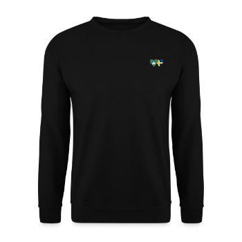 Macau Schweden Flagge Herz - Unisex Pullover - Schwarz - Vorne - Alina (178cm) & Michal (187cm)