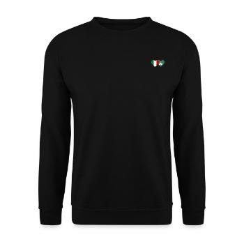 Italien Macau Flagge Herz - Unisex Pullover - Schwarz - Vorne - Alina (178cm) & Michal (187cm)