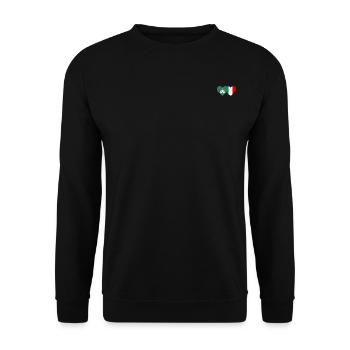 Macau Italien Flagge Herz - Unisex Pullover - Schwarz - Vorne - Alina (178cm) & Michal (187cm)