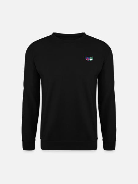 Iceland Macau Flag Heart - Unisex Sweatshirt - black