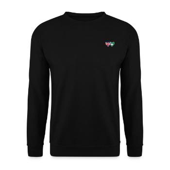 Großbritannien Macau Flagge Herz - Unisex Pullover - Schwarz - Vorne - Alina (178cm) & Michal (187cm)