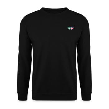 Macau Großbritannien Flagge Herz - Unisex Pullover - Schwarz - Vorne - Alina (178cm) & Michal (187cm)