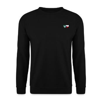 Macau Tschechien Flagge Herz - Unisex Pullover - Schwarz - Vorne - Alina (178cm) & Michal (187cm)