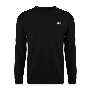 Tschechien Macau Flagge Herz - Unisex Pullover - Schwarz - Vorne - Alina (178cm) & Michal (187cm)