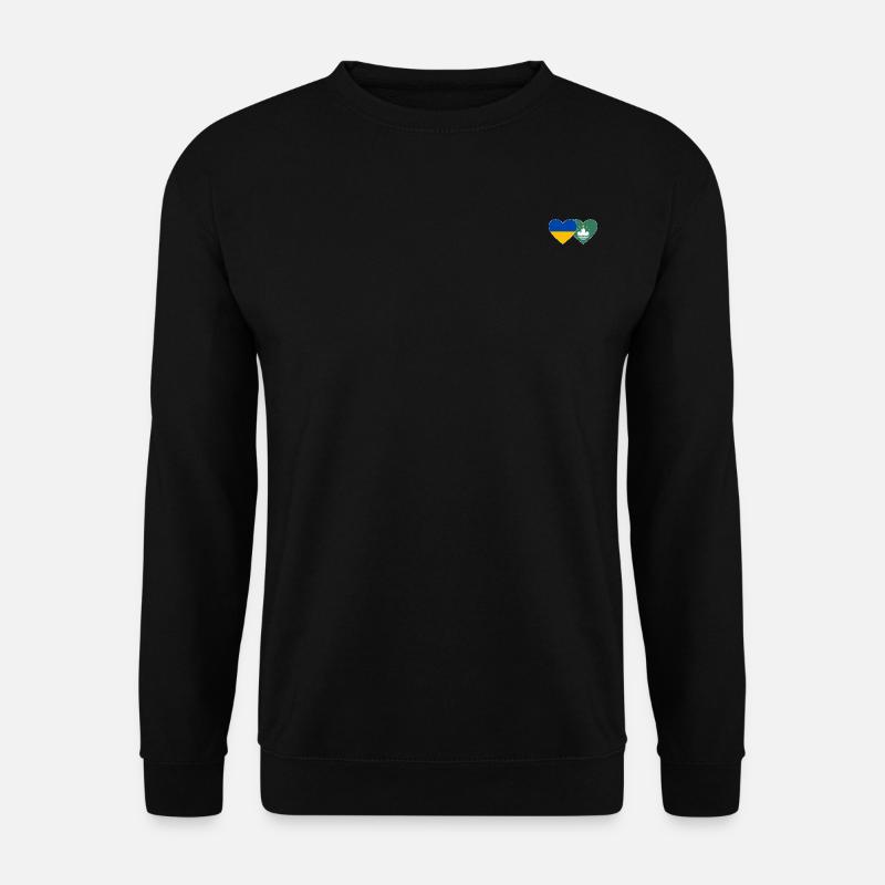 Ukraine Macau Flag Heart - Unisex Sweatshirt - black