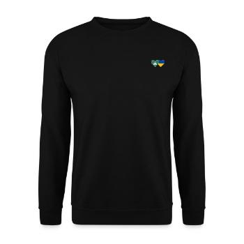 Macau Ukraine Flagge Herz - Unisex Pullover - Schwarz - Vorne - Alina (178cm) & Michal (187cm)