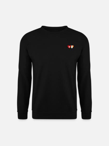 Tunisia Ireland Flag Heart - Unisex Sweatshirt - black