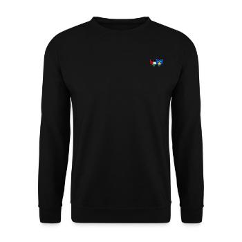 Palästina Kosovo Flagge Herz - Unisex Pullover - Schwarz - Vorne - Alina (178cm) & Michal (187cm)