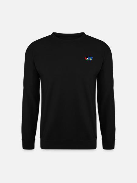 Palästina Kosovo Flagge Herz - Unisex Pullover - Schwarz
