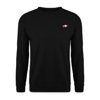 Palestine Danemark Drapeau Coeur - Sweat-shirt Unisexe - noir - Devant - Alina (178cm) & Michal (187cm)