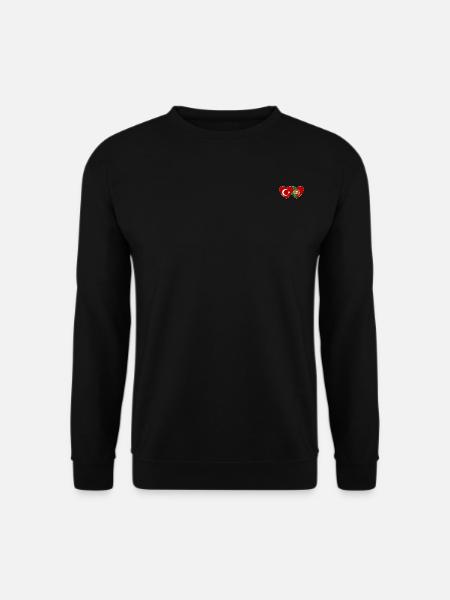 Türkei Portugal Flagge Herz - Unisex Pullover - Schwarz