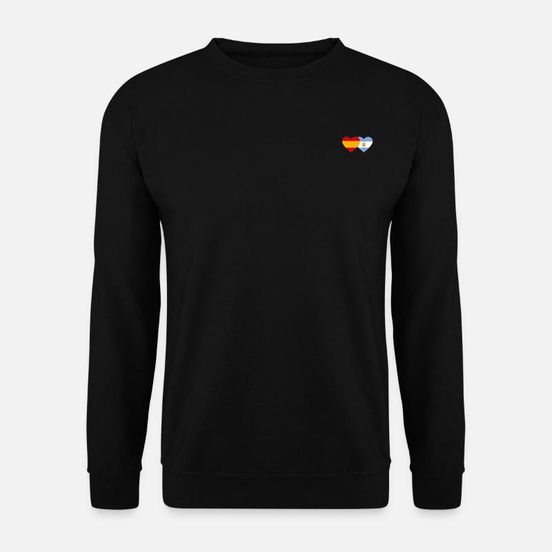 Spain Argentina Flag Heart - Unisex Sweatshirt - black