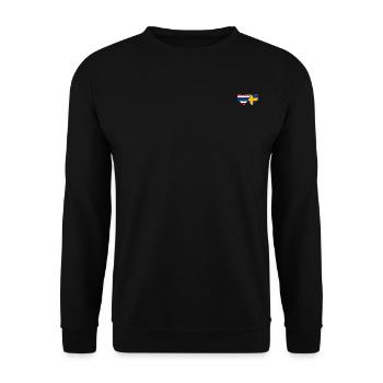 Thailand Schweden Flagge Herz - Unisex Pullover - Schwarz - Vorne - Alina (178cm) & Michal (187cm)