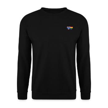 Thailand LGBT Flagge Herz - Unisex Pullover - Schwarz - Vorne - Alina (178cm) & Michal (187cm)