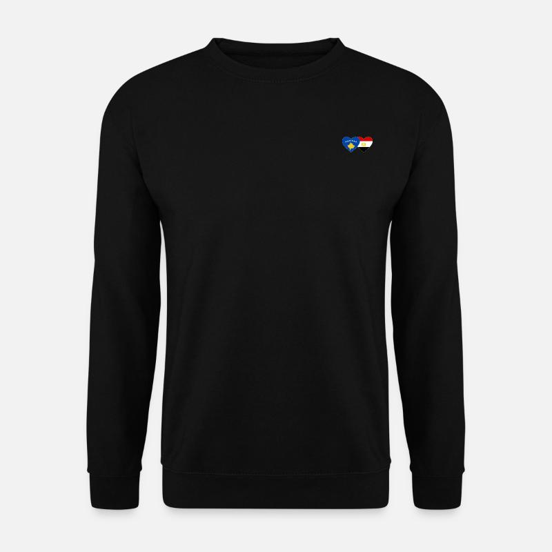 Kosovo Egypte Drapeau Coeur - Sweat-shirt Unisexe - noir