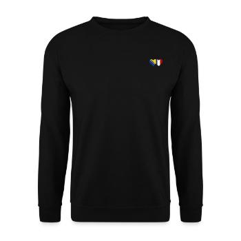 Bosnie France Drapeau Coeur - Sweat-shirt Unisexe - noir - Devant - Alina (178cm) & Michal (187cm)