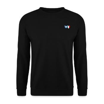 Scotland Italy Flag Heart - Unisex Sweatshirt - black - Front - Alina (178cm) & Michal (187cm)