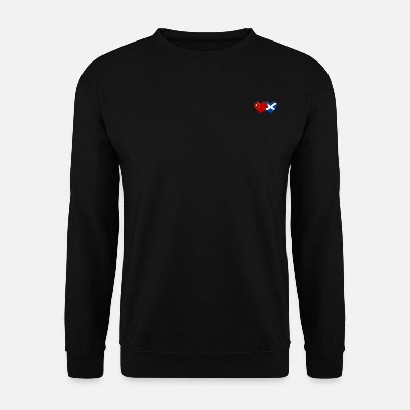 Ecosse Chine drapeau coeur - Sweat-shirt Unisexe - noir