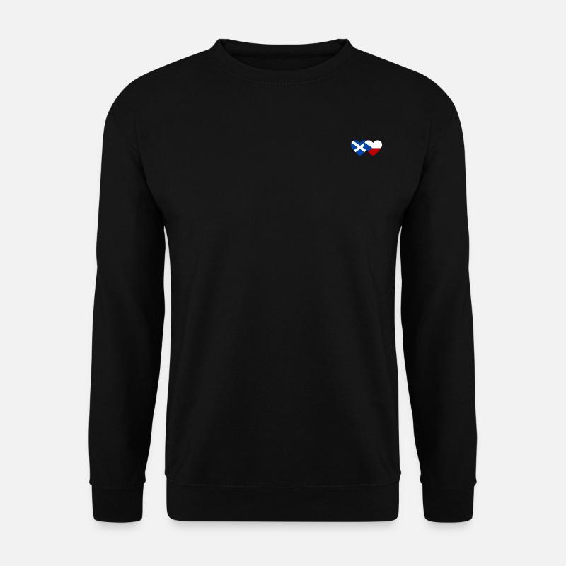 Schottland Tschechien Flagge Herz - Unisex Pullover - Schwarz