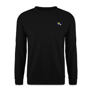 Bosnien Estland Flagge Herz - Unisex Pullover - Schwarz - Vorne - Alina (178cm) & Michal (187cm)