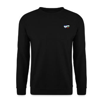 Argentinien Bulgarien Flagge Herz - Unisex Pullover - Schwarz - Vorne - Alina (178cm) & Michal (187cm)